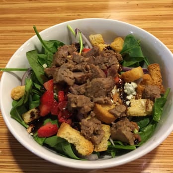 Noodles and Company - Spinach salad with steak - Salad Near Me - Valparaiso, Indiana