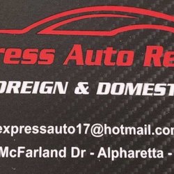 Express Auto Repair - Card with address
