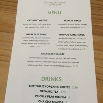 Seabirds Kitchen - Brunch Menu (I don't think they had someone proof read the menu) They do not serve brunch at 10pm that is AM. - Vegan Near Me - Costa Mesa, California