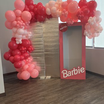 Drummer’s Party Rentals - Barbie box photo wall. - Balloon Services Near Me