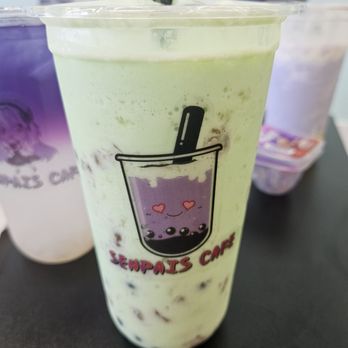 Senpai's Cafe - Butterfly lemonade, honey dew slush, and taro slush. - Bubble Tea Near Me - Roseville, California Senpai's Cafe - Butterfly lemonade, honey dew slush, and taro slush. - Bubble Tea Near Me - Roseville, California