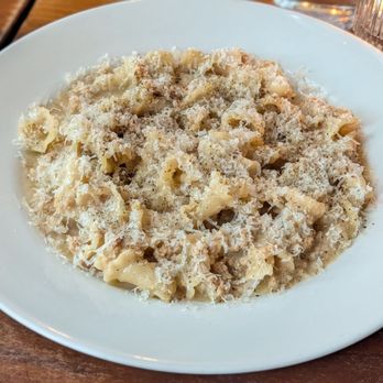 Vern's - Campanelli with ground rabbit meat and black pepper - New American Near Me - Charleston, South Carolina Vern's - Campanelli with ground rabbit meat and black pepper - New American Near Me - Charleston, South Carolina