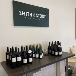 Wine bottles for sale inside Smith Story Wine Cellars in Bacchus Landing in Healdsburg. Wine bottles for sale inside Smith Story Wine Cellars in Bacchus Landing in Healdsburg.