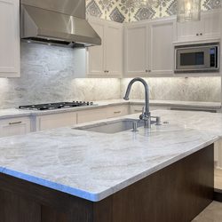 Granite Republic Countertops - Taj Mahal quartzite countertops in Dallas, TX
