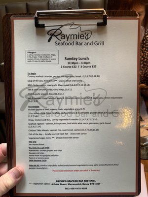 Menu photo 1 Raymies Warrenpoint, NYM
