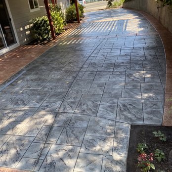 Fettig Concrete - Ashlar slate stamp with textured ribbons - Masonry/Concrete Near Me