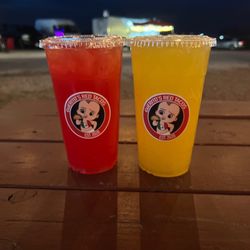 Guerito’s Red Tacos - Watermelon and pineapple agua fresca
