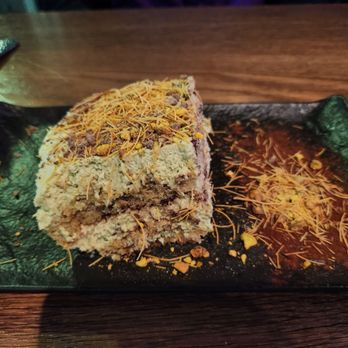 Monterey Coastal Cuisine - Pistachio Tiramisu - Dubai Chocolate style with crispy kataifi, crunchy pistachios, & the creaminess of tiramisu. Perfectly balanced! - Sushi Bars Near Me - Carmel, Indiana