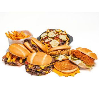 MrBeast Burger - a pile of burgers and fries - Food Delivery Services Near Me