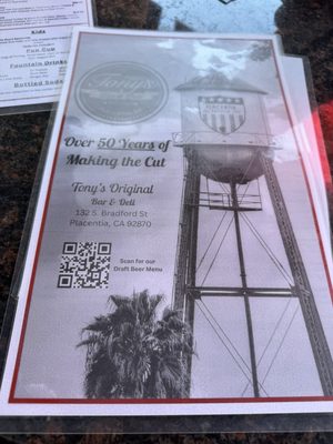 Menu photo 6 Tony's Bar & Deli Placentia, CA