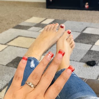 Above and Beyond Nails & Spa - Pedicure and nails! Ready for Christmas - Nail Salons Near Me - Maricopa, Arizona