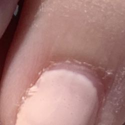 Sugar Polish Nail Bar - This was after I said something and she took the Polish off to fix it. Very uneven and sloppy. I'm bummed!