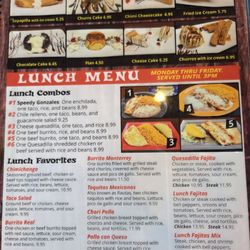 El Paso MX Cocino - Lunch menu
