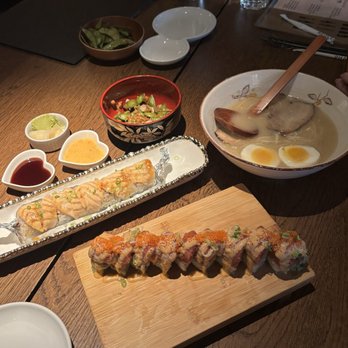 Qimura Sushi & Ramen - Tonkotsu ramen-Pork chashu, Lion Queen Roll, Red Dragon Roll - Sushi Bars Near Me - Windsor, California