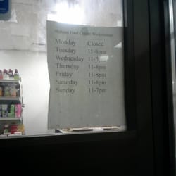 Hours of Operation - FYI, they're closed on Mondays!