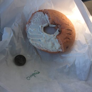 Posh Bagel - Cranberry next to a quarter - Bakeries Near Me - Modesto, California Posh Bagel - Cranberry next to a quarter - Bakeries Near Me - Modesto, California