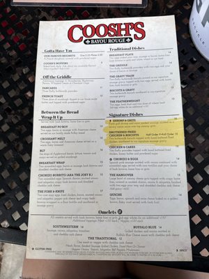 Menu photo 1 Coosh's Bayou Rouge Tallahassee, FL