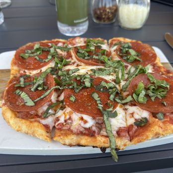 K Bistro - Pepperoni and basil flatbread - Bars Near Me - Stonewall, Texas K Bistro - Pepperoni and basil flatbread - Bars Near Me - Stonewall, Texas
