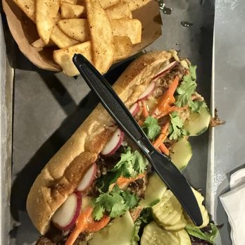 Coastal Haze Restaurant - Bahn Mi with smoked pork - Burgers Near Me - Cape Carteret, North Carolina Coastal Haze Restaurant - Bahn Mi with smoked pork - Burgers Near Me - Cape Carteret, North Carolina