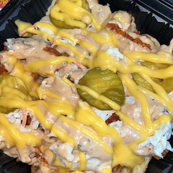 AJ's Hot Chicken - Bird Bomb Loaded Fries - Chicken Shop Near Me - Richardson, Texas