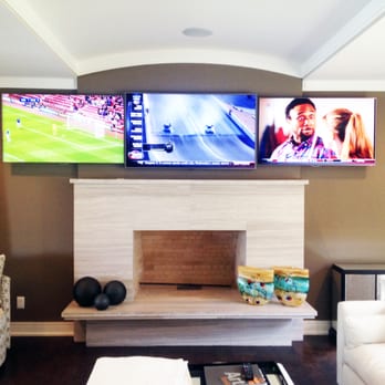 H. Customs Audio Video - Multi Screen living room - 60" and dual 55" - Home Theatre Installation Near Me - Mansfield, Texas H. Customs Audio Video - Multi Screen living room - 60" and dual 55" - Home Theatre Installation Near Me - Mansfield, Texas