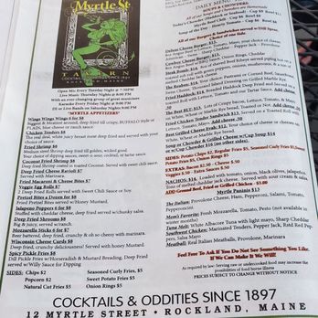 Myrtle Street Tavern - Menu - Pubs Near Me - Rockland, Maine Myrtle Street Tavern - Menu - Pubs Near Me - Rockland, Maine