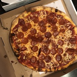 Pepperoni pizza hand-tossed crust.