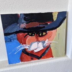My six year old painted Puss in Boots at Spring Break Camp 2023