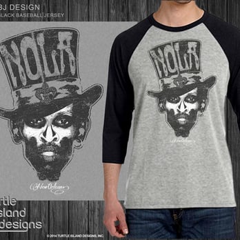 Turtle Island Designs - NOLA Baseball Jersey ready for your shop or store now! - Embroidery & Crochet Near Me - Denham Springs, Louisiana Turtle Island Designs - NOLA Baseball Jersey ready for your shop or store now! - Embroidery & Crochet Near Me - Denham Springs, Louisiana