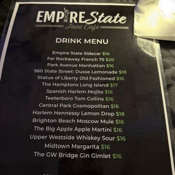 Empire State Jazz Cafe - Drink menu - Cajun/Creole Near Me - Houston, Texas Empire State Jazz Cafe - Drink menu - Cajun/Creole Near Me - Houston, Texas