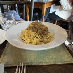 Terra Madre - Linguini with sausage.