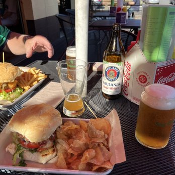 Wisconsinburger - Blue cheese burger with chips, and Anchor Beer - Burgers Near Me - Spokane, Washington Wisconsinburger - Blue cheese burger with chips, and Anchor Beer - Burgers Near Me - Spokane, Washington