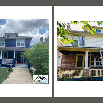 Interior/Exterior Painting - Call me today for a free estimate on any job! Miracle Painting is a family owned painting company that has been servicing the DMV and surrounding areas as well. We guarantee outstanding service and we stand by our word and work. Our guys have more than 10 years experience in painting, drywall, power washing, and handyman work. It's our pleasure to provide our clients with the best services, your smile is our guarantee!