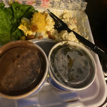 Full Moon BBQ - Collards pinto beans  potato salad and deviled eggs - Barbeque Near Me - McCalla, Alabama
