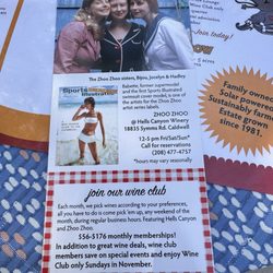 Hells Canyon Winery - Thie sisters ! Founders of ZHOO ZHOO wines!