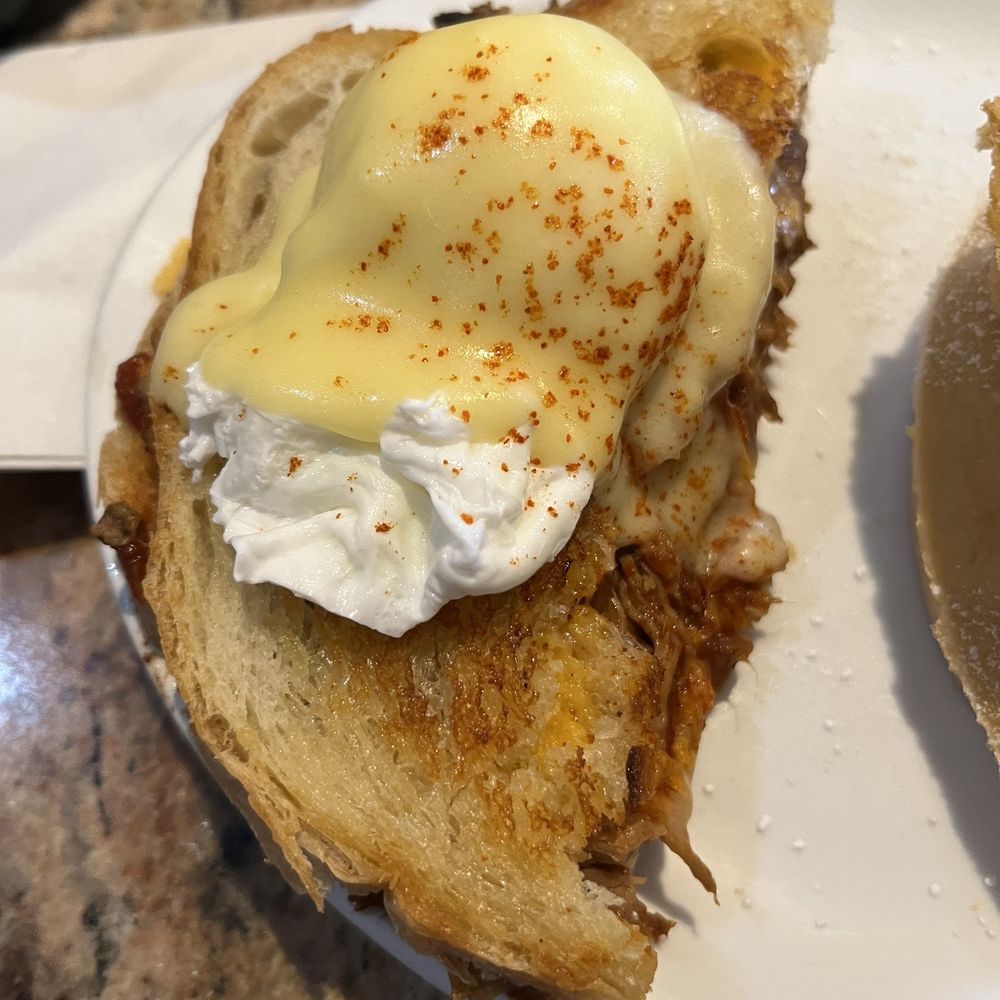 The Breakfast Pig - Half of my Notorious P.I.G (pulled pork grilled cheese). - Breakfast & Brunch Near Me - Sault Ste. Marie, Ontario The Breakfast Pig - Half of my Notorious P.I.G (pulled pork grilled cheese). - Breakfast & Brunch Near Me - Sault Ste. Marie, Ontario