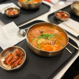 a variety of dishes on a table