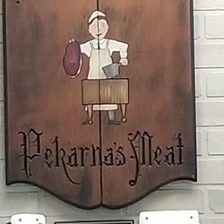 Pekarna Meat Market - Welcome sign inside..what a fantastic place!! Great food and the smoke is AWESOME