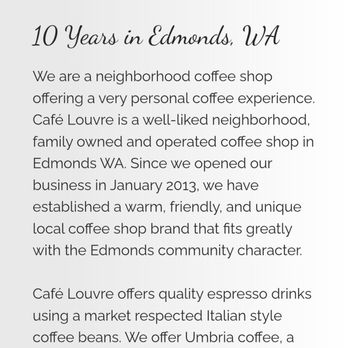 Cafe Louvre - From their website, coming up on 13 years! (12/9/25) - Coffee & Tea Near Me - Edmonds, Washington Cafe Louvre - From their website, coming up on 13 years! (12/9/25) - Coffee & Tea Near Me - Edmonds, Washington