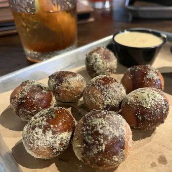 Down One Bourbon Bar - Pretzel bites, pretty yummy although I think the portion is small for full price. We got these during happy hour. - Bars Near Me - Louisville, Kentucky