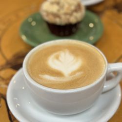 Bread & Cie - Oat milk latte and vegan zucchini muffin