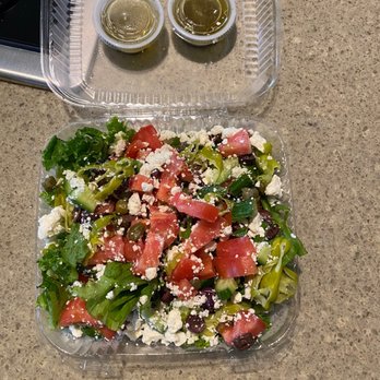 Bona Pizza - a salad in a plastic container - Pizza Near Me - Dallas, Texas