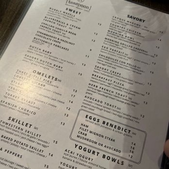 Teaspoon - Brunch menu - Breakfast & Brunch Near Me - Tucson, Arizona