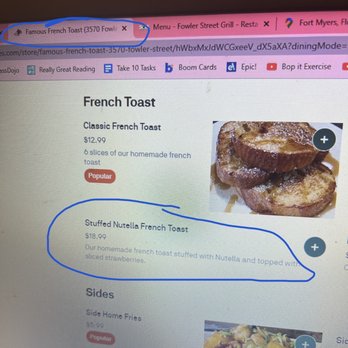 Fowler Street Grill - "Nutella stuffed French toast" - New American Near Me - Fort Myers, Florida