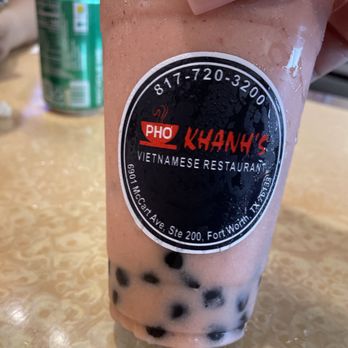 Khanh's Vietnamese Restaurant - Favorite smoothie :strawberry with boba - Vietnamese Near Me - Fort Worth, Texas