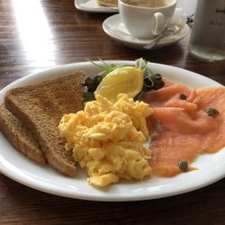 Ravenous Beastie - Fluffy eggs, Scottish salmon, extra toast on the side.