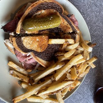 Vernon's Thunderbird Diner - Rueben Sandwich Lots of meat with sauerkraut and home make fries for a side - Diners Near Me - Hammonds Plains, Nova Scotia Vernon's Thunderbird Diner - Rueben Sandwich Lots of meat with sauerkraut and home make fries for a side - Diners Near Me - Hammonds Plains, Nova Scotia