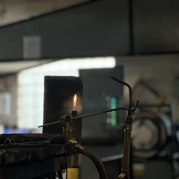 Third Degree Glass Factory - This is inside the demonstration where they do the glass work heating up some type of object - Art Galleries Near Me - Saint Louis, Missouri