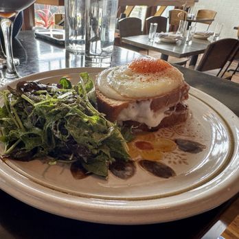 Bar Purlieu - Croque Madam and an amazing side salad - French Near Me - Eugene, Oregon