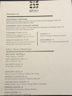 Menu photo 1 The Grove at Copia Napa, CA Menu photo 1 The Grove at Copia Napa, CA